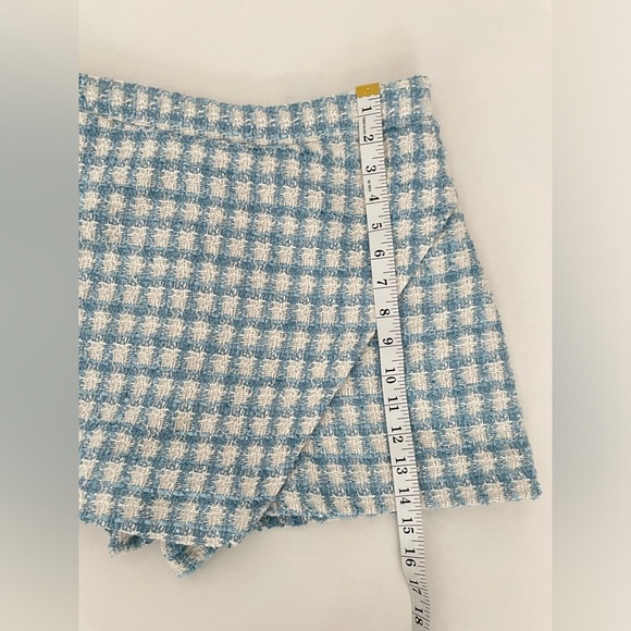 SET JASON WU Boucle Tweed cropped blazer and skort  Blue White Gold Button 8 M - Picture 13 of 16